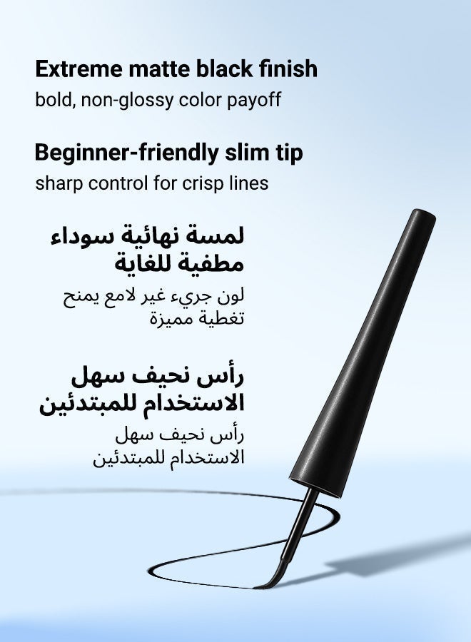 BOB Extreme Waterproof Matte Liquid Eyeliner – 24H Smudge-Proof, Quick-Dry, Ultra Black for Hot & Humid Climate – Beginner-Friendly Precision Tip (4ml) - Image 4